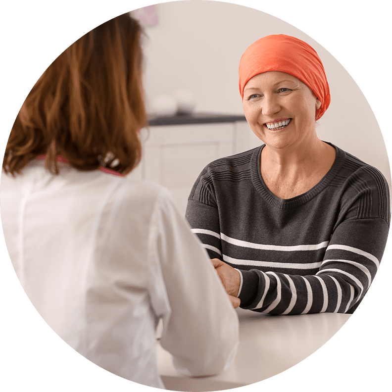 oncology doctor and patient