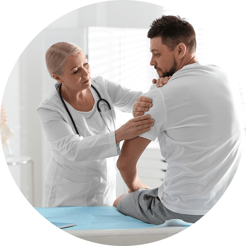 orthopedic doctor with patient