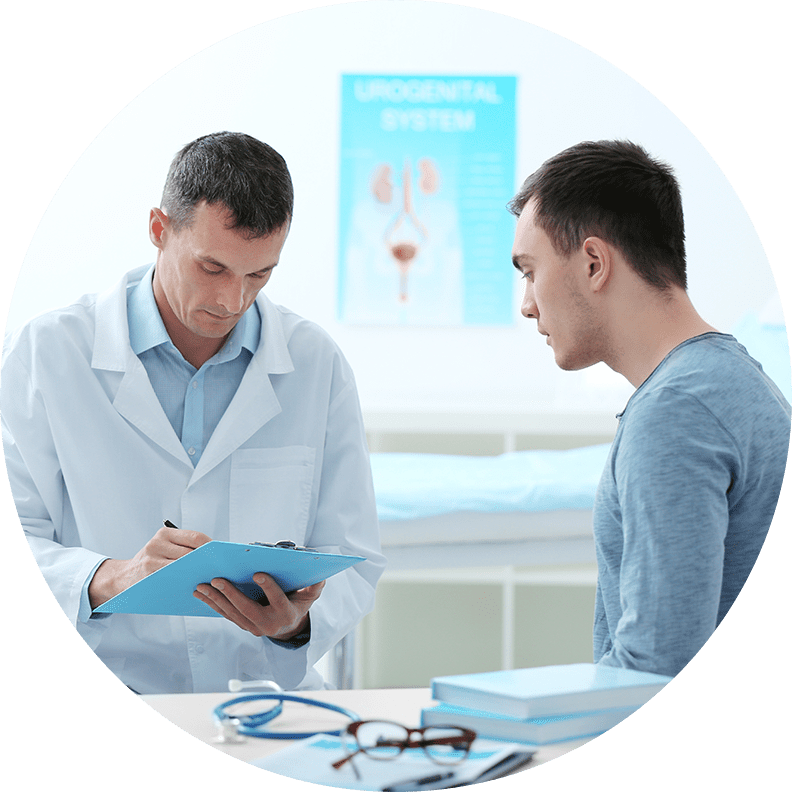 kidney doctor with patient