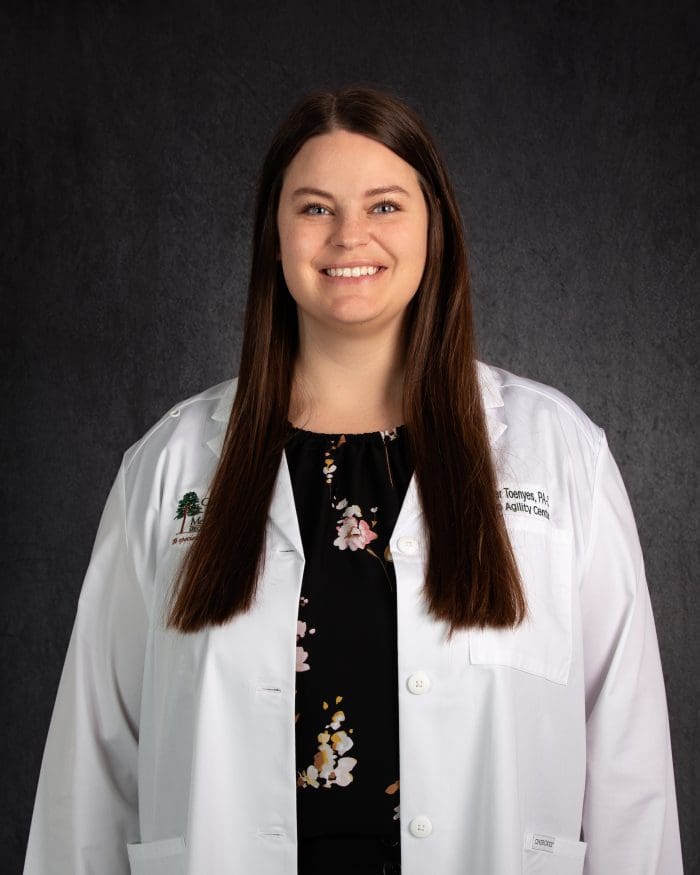 Amber Toenyes, PA-C headshot, located at Virginia Gay Hospital