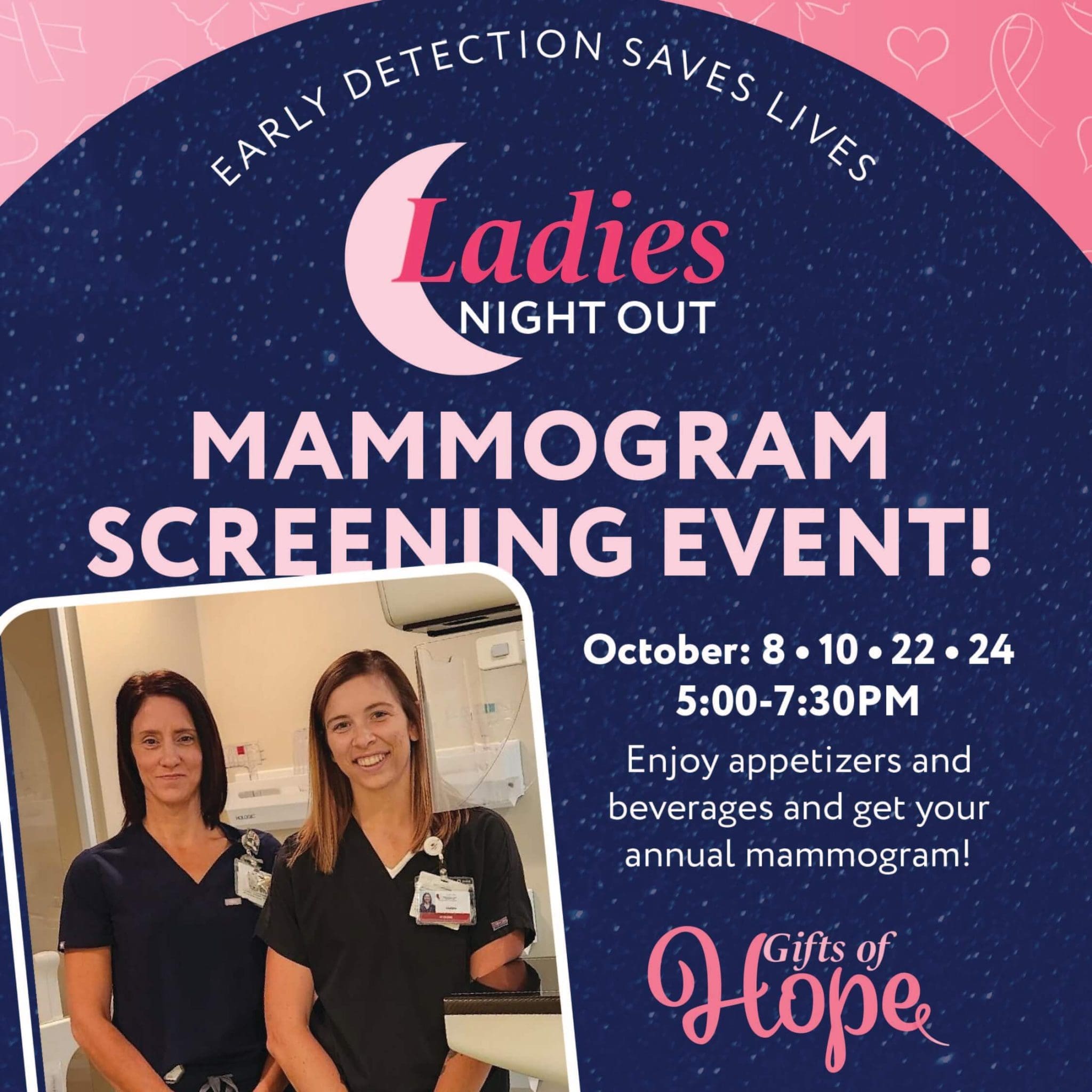 Ladies night out mammogram screening event at Virginia Gay Hospital