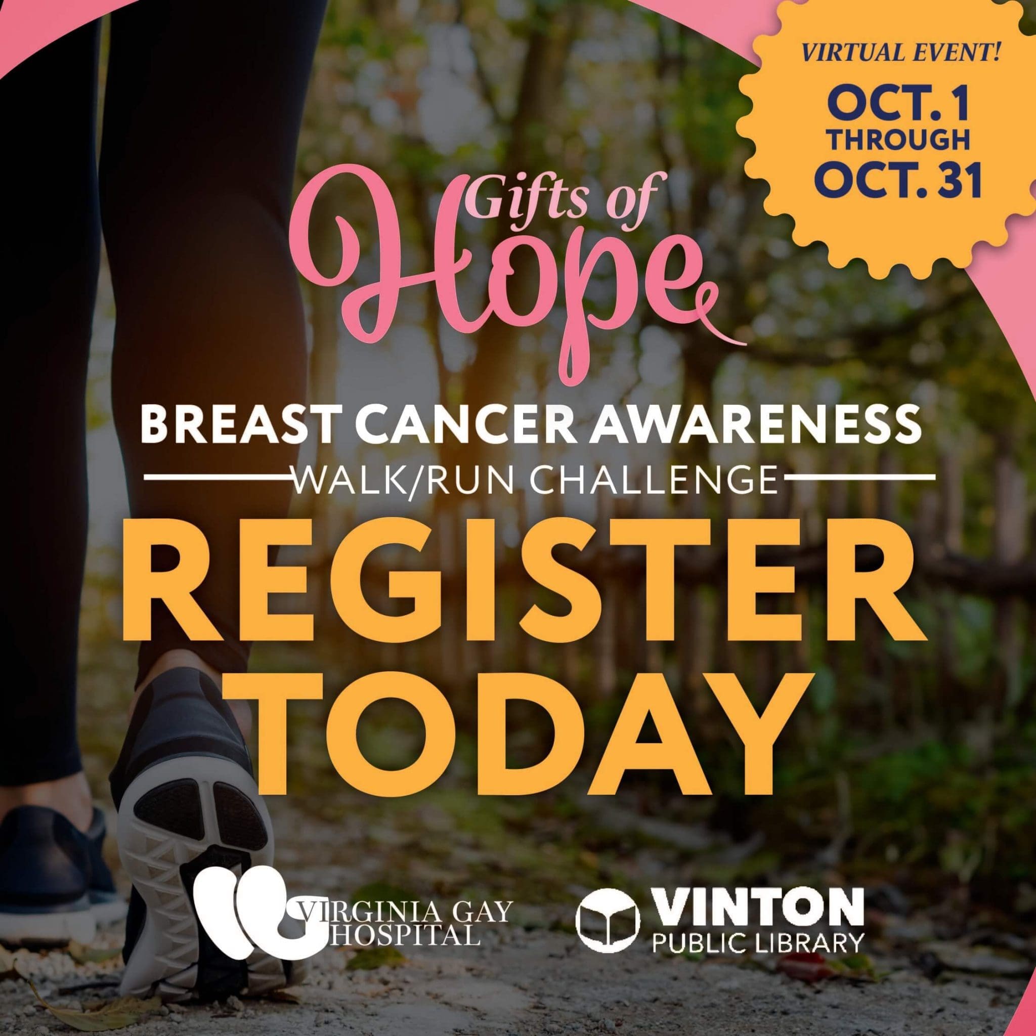 Breast cancer awareness walk run challenge at Virginia Gay Hospital