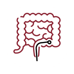 black and red colonoscopy graphic