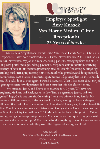 Employee Spotlight – Amy Knaack